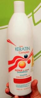 Champú, acondicionador con keratina, 1000 ml, para el pelo maltratado por decoloraciones y otros factores.