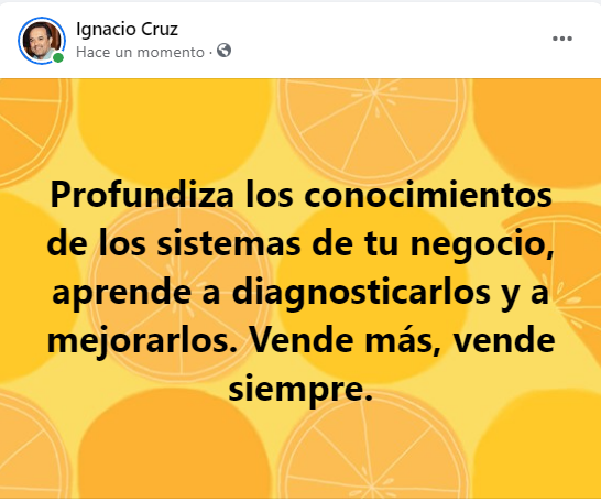 Curso individual de 60h: Profundiza tus conocimientos de los 9 sistemas elementales de tu pequeño negocio de ventas, diagnostica y rectifica sus problemas, y ponlos en práctica de inmediato, gana más, gana siempre. Para los T.C.P. vendedores.