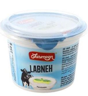Queso crema o yogur espeso, natural, tipo arábico, 250g, grasa 15%.