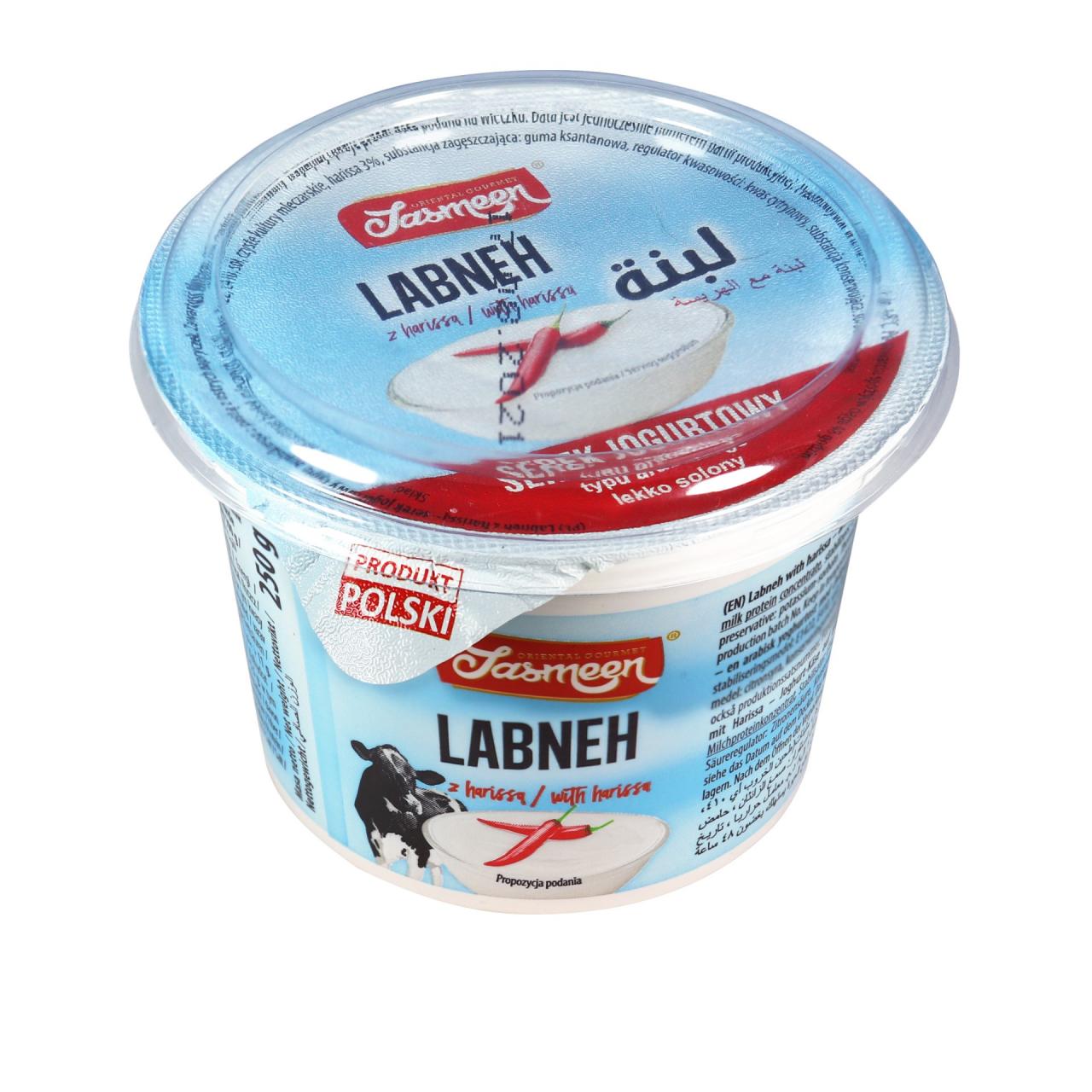 Queso crema o yogur espeso, con páprica, tipo arábico, 250g, grasa 15%.