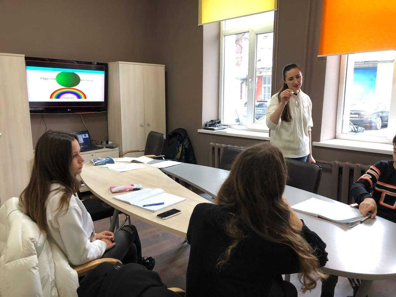 Curso grupal de 70h: Curso anual, presencial, de idioma español "Monopolio". Para niñas y niños, de habla rusa, de 10 grado. Nivel A1, de comunicación verbal. Una clase semanal, de 1:50 horas de duración.