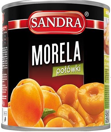 Mitades de albaricoques en almivar. Sandra. 2650ml.