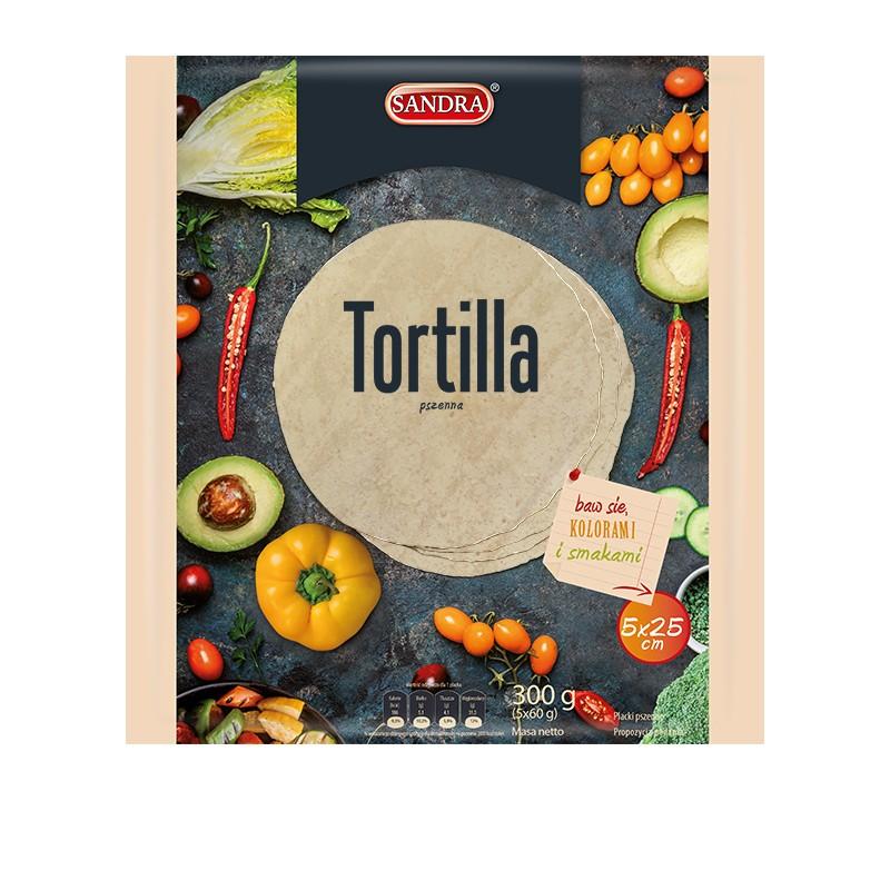 Tortillas de trigo.Sandra. 5x25 cm.
